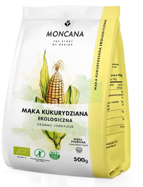 Moncana Ekologiczna pudrowa bezglutenowa mąka kukurydziana 500 g