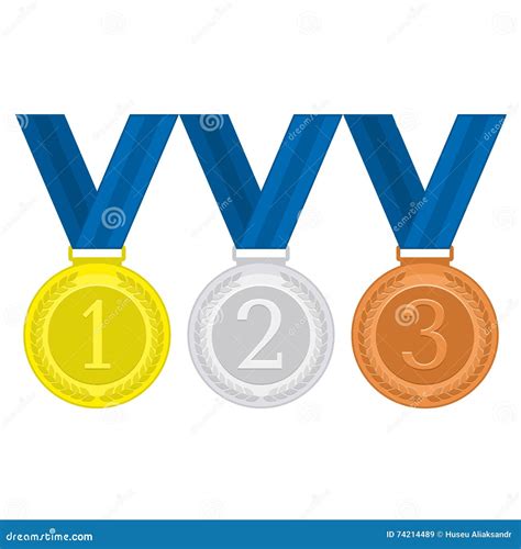 Gold Silver Bronze Medal Stock Vector Illustration Of Ribbon 74214489