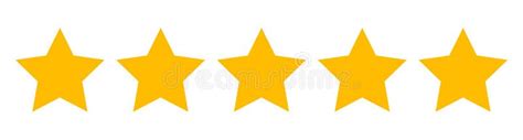 Five Gold Stars Rating Star Realistic Leadership Symbol Glossy