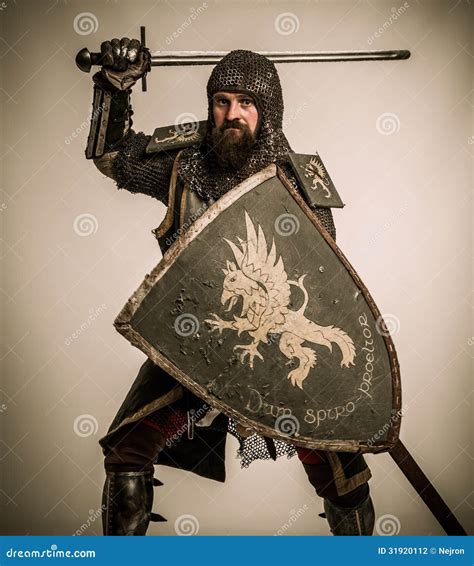 Knight In Full Armour Stock Photo Image Of Arms Gray 31920112