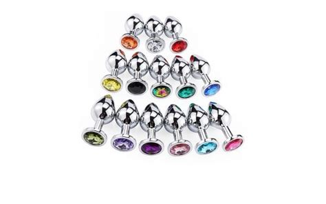 Plug Anal Jóia Cristal em Metal Grande Furta Cor