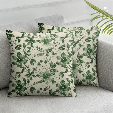 Nawypu Sage Green Floral Pillow Covers Set Of 2 Spring Vintage Rustic