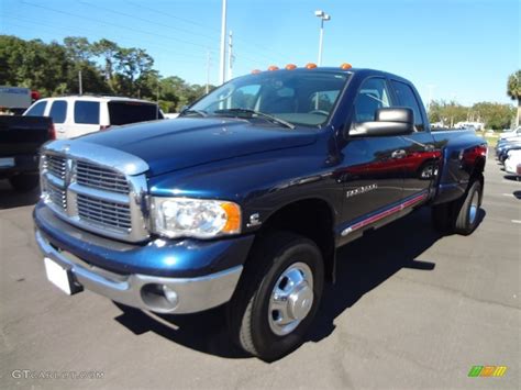 2005 Patriot Blue Pearl Dodge Ram 3500 Laramie Quad Cab 4x4 Dually 73113822