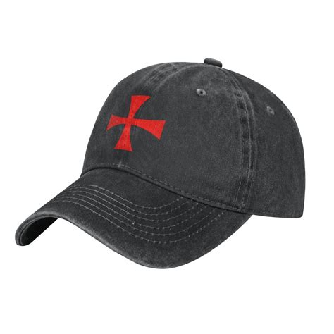 Cross Knights Templar Baseball Cap Denim Adjustable Sport Dad Hat