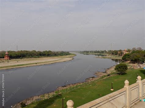 View Of The Yamuna River Behind The Taj Mahal In Agra India Yamuna