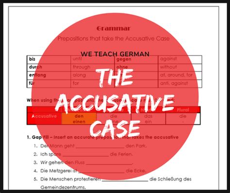 Prepositions That Take The Accusative Case We Teach Mfl