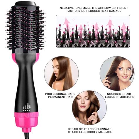 Cod One Step Hair Dryer Volumizer Hot Air Brush Negative Electric Blow Dryer Straightener Curler