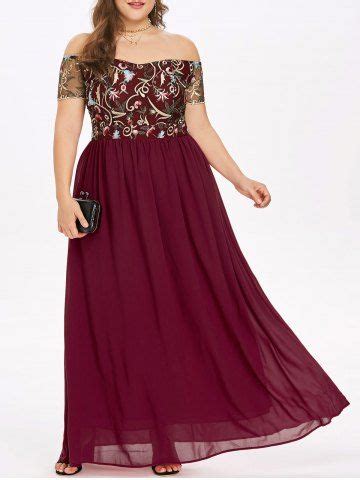 Black Xl Plus Size Sequins Fishtail Maxi Evening Prom Dress Rosegal