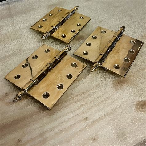 Set Of Brass Urn Tip Hinges Historic House Salvage