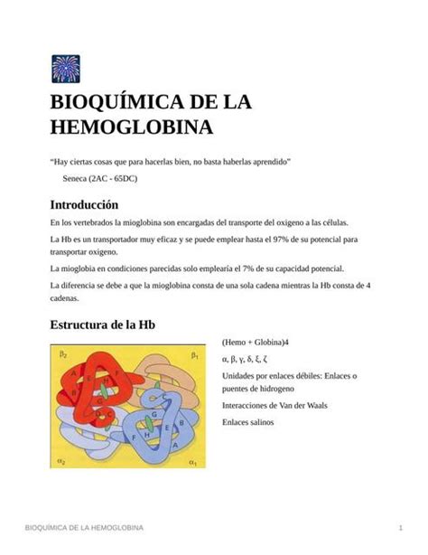 Bioquímica de la Hemoglobina Valentina Matute uDocz