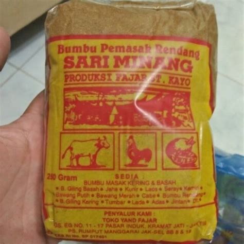 Jual Bumbu Masak Rendang Asli Padang Gram Shopee Indonesia