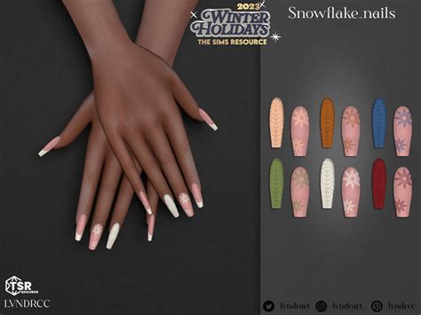 The Sims Resource Snowflake Nails