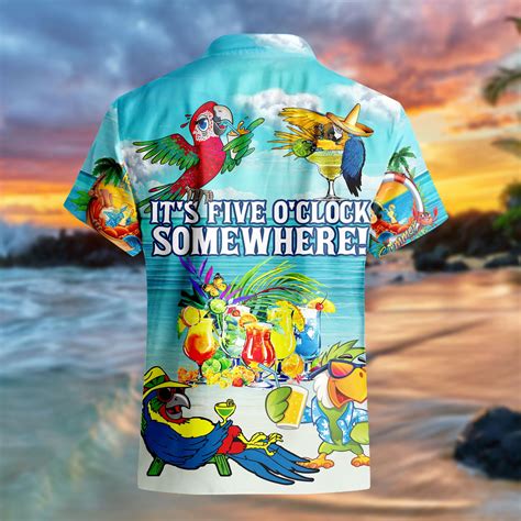 Parrot Its 5 Oclock Somewhere Hawaiian Shirt Sold By Brendan Burke