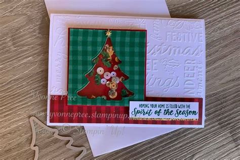 Christmas Shaker Card Featuring Merriest Trees Bundle By Stampin Up