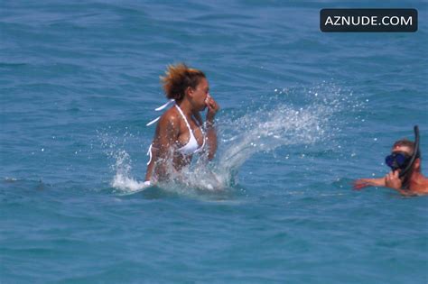 Melanie Brown Sexy Photos Enjoying Hervacation In A White Bikini In Hawaii Aznude