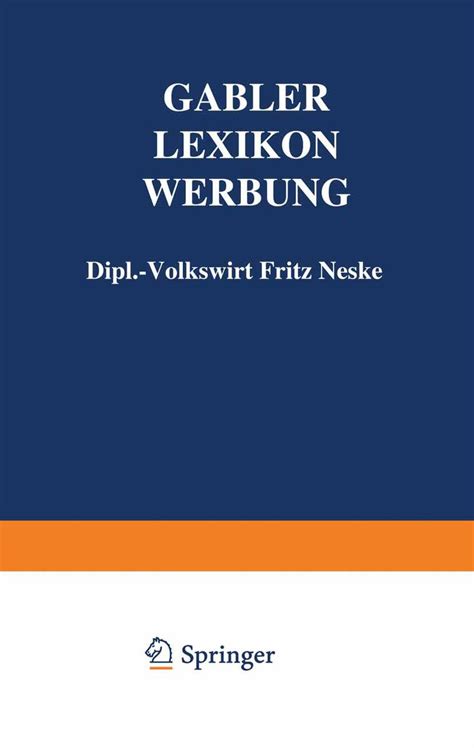 Gabler Lexikon Werbung Von Fritz Neske Buch