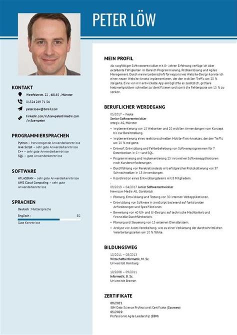 Lebenslauf F R Informatiker Mit Vorlage Und Beispielen