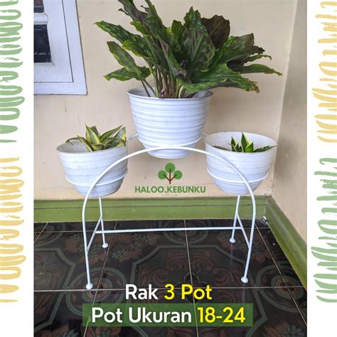 Jual Kebunku Rak Tanaman Hias Lubang Standing Pot Bunga Besi Susun