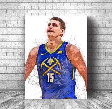 Denver Nuggets Poster Nikola Jokic Canvas Premium Wall Art Etsy