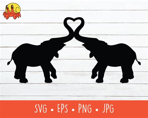 Love Elephants Svg Vector Romantic Elephants Cut Archivo Para Etsy