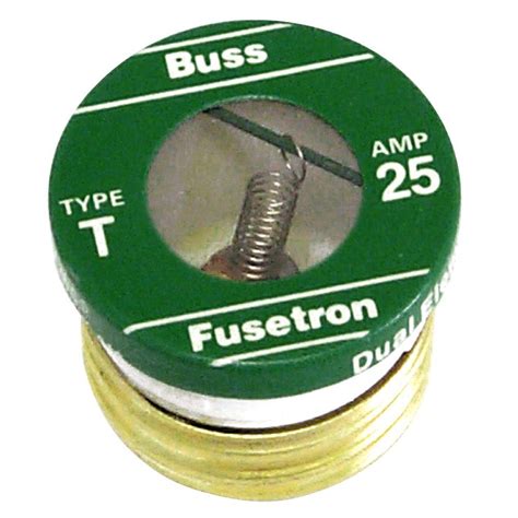 Cooper Bussmann T Series 25 Amp Plug Fuses 2 Pack Bpt 25 The Home