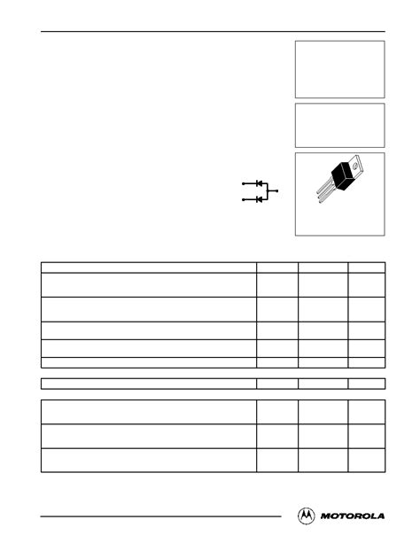 MUR1620CTR Datasheet 1 4 Pages MOTOROLA ULTRAFAST RECTIFIER 16