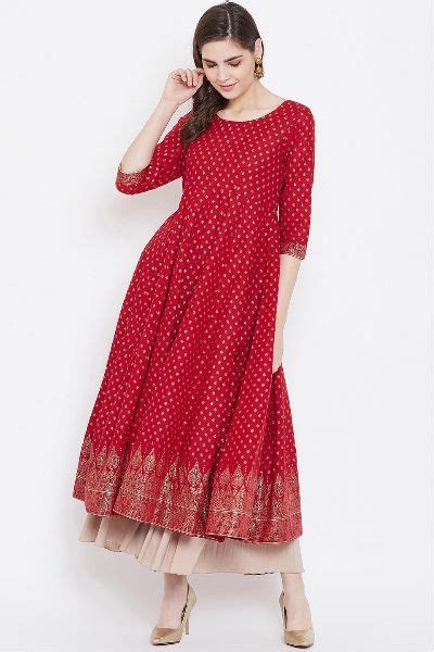 Chiffon Anarkali Kurti Size M S Xl Xxl Feature Anti Wrinkle