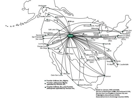 Frontier Airlines Flight Route Map