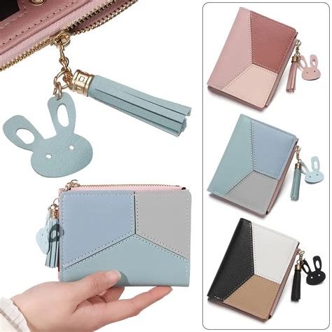 Cartera Corta De Cuero Pu Para Mujer Monedero Con Cremallera Monedero