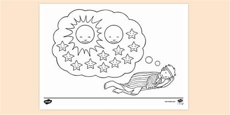 Free Joseph Dreaming Bowing To Sun Moon Stars Colouring Sheet