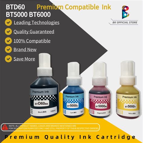 Brother Ink Set Btd Bt Bt Ink Refill Compatible For Brother