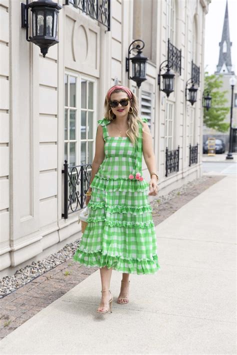 Green Gingham Dress Krystin Lee