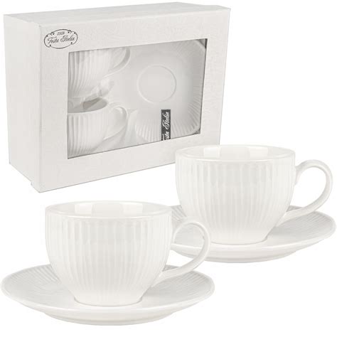 Filiżanka ze spodkiem do herbaty kawy cappuccino KOMPLET porcelana 2x