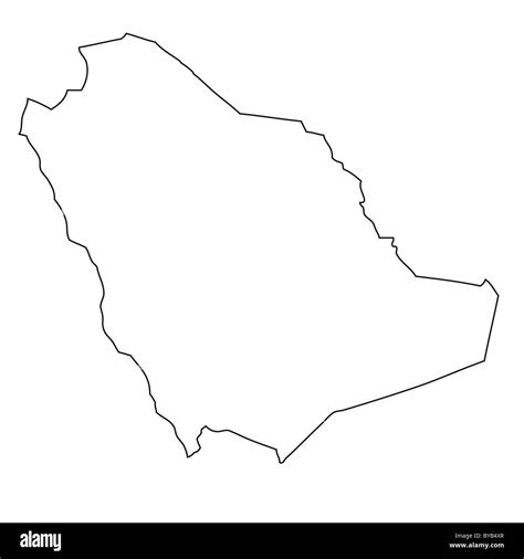 Outline, map of Saudi Arabia Stock Photo - Alamy