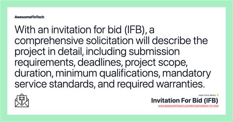 Invitation For Bid Ifb Awesomefintech Blog