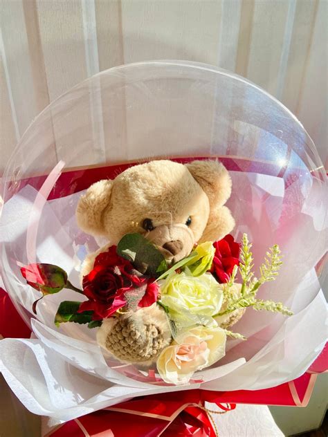 Teddy Bear Balloon Bouquet Balloon Flower For Birthday Etsy