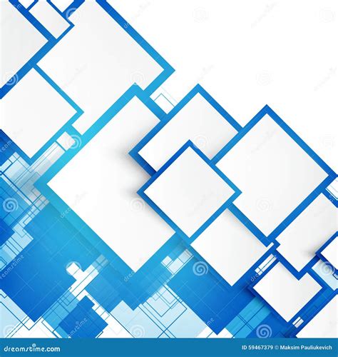 Vector Blue Squares Abstract Background Stock Vector Illustration Of