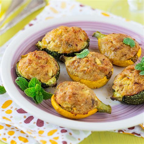 Recette Courgettes Rondes Farcies Au Thon Et Fromage De Ch Vre