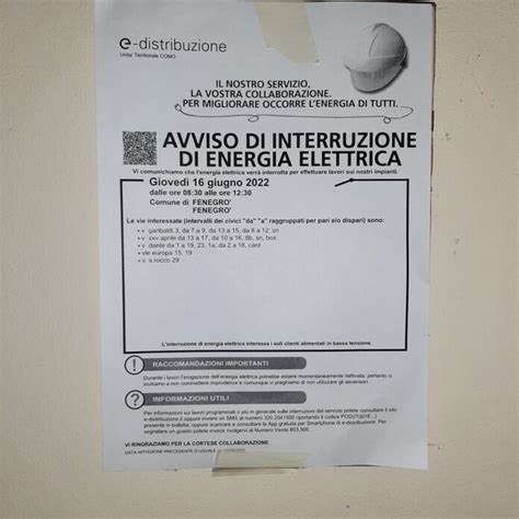 Fenegr Avviso Di Interruzione Di Energia Elettrica Fenegroe