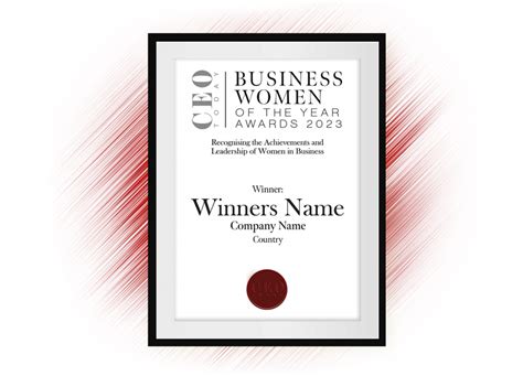 Certificate Ceo Today Business Women Of The Year Awards 2024