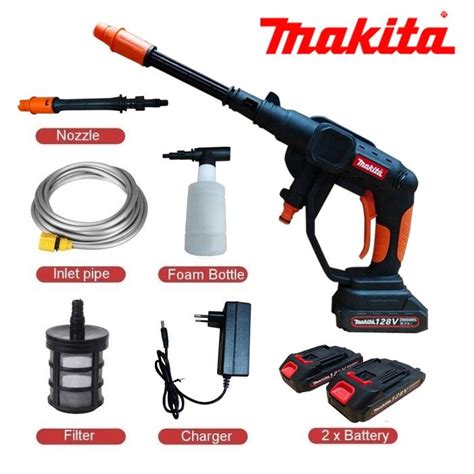 Makita 128v Lithium Battery Portable Cordless High Pressure Car Washer Water Gun☀ Lazada Ph