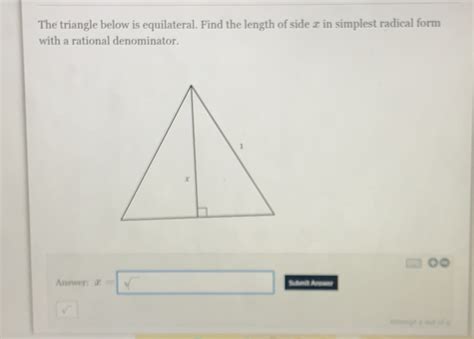 Solved The Triangle Below Is Equilateral Find The Length Of Side X In