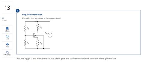 Solved Required Information Consider The Transistor In The