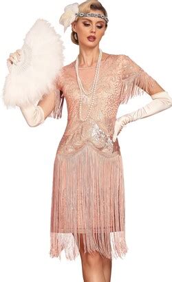 Prettyguide S Women Flapper Dress Long Fringe Gatsby Sequin Beaded