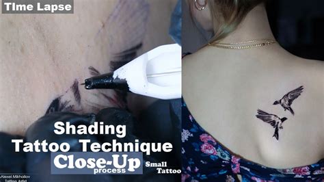 How To Shading Tattoo For Beginers Small Birds Process Time Lapse