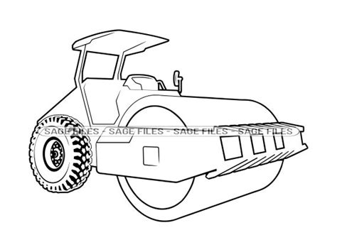 Road Roller Outline Svg Road Roller Svg Heavy Equipment Svg Etsy