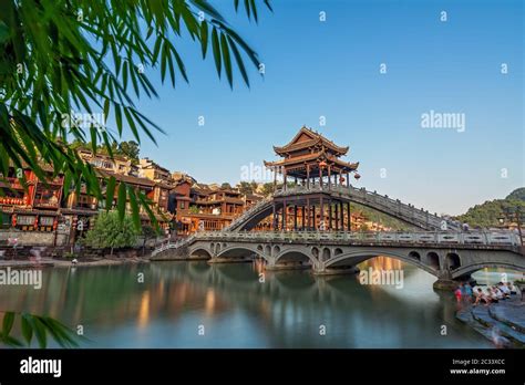 Stone Bridge Over Tuo Jiang River In Feng Huang Stock Photo Alamy