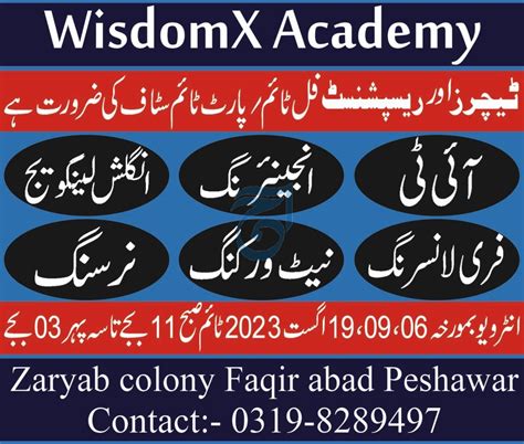 Wisdomx Academy Teaching And Receptionist Jobs 2023 2024 Job