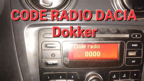 كيفاش تدخل code radio dacia dokker YouTube