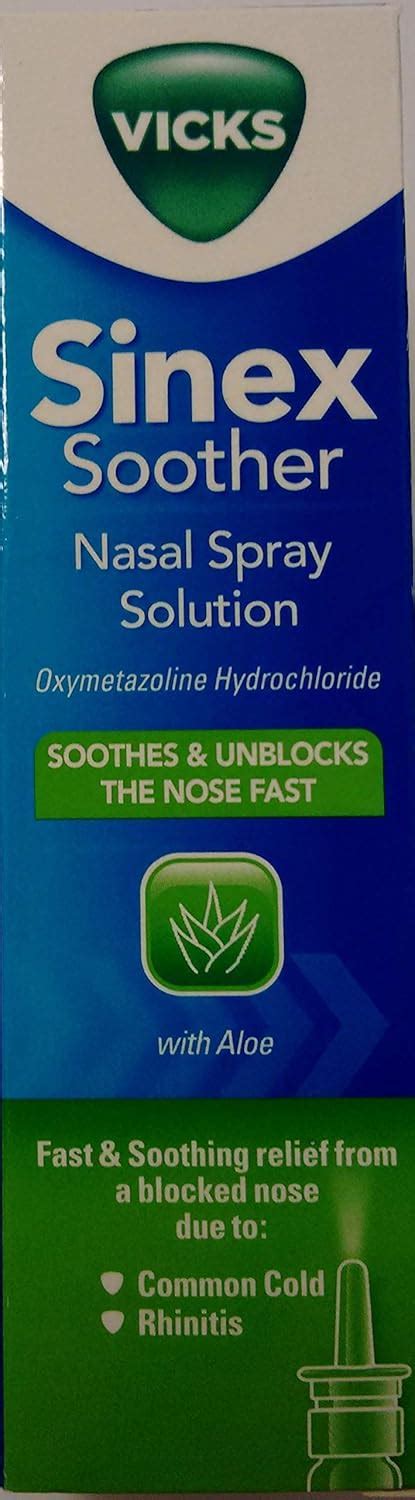 Vicks Sinex Soother Decongestant Nasal Spray With Aloe Pump Ml